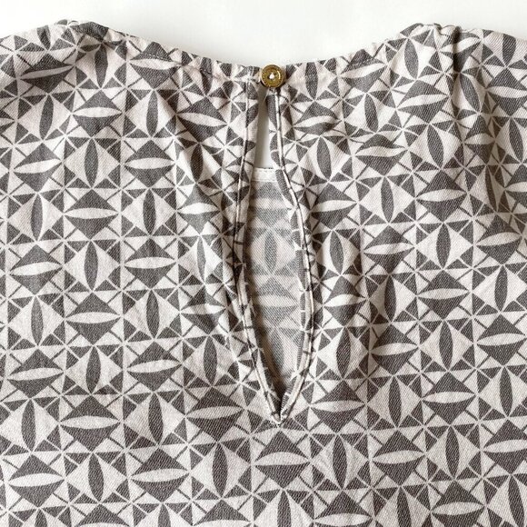Ted Baker Laylei Blouse Womens 1 US 4 Short Sleeve Ties Geometric Floral Print - Picture 5 of 12